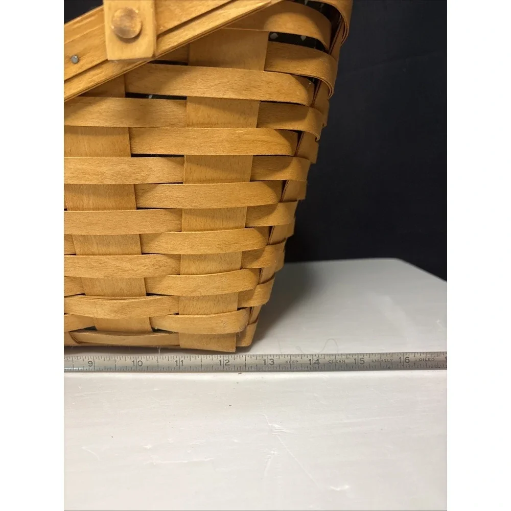 Longaberger Large Slanted Vegetable Basket 1996 with Liner & Protector